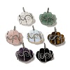 Natural & Synthetic Mixed Gemstone Copper Wire Wrapped Pendants G-K338-07P-1