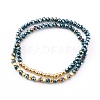 Rondelle Opaque Glass Beaded Stackable Stretch Bracelets Set BJEW-JB05979-2