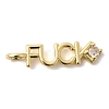 Brass Micro Pave Cubic Zirconia Pendants KK-C255-26G-1