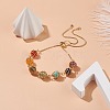 Natural & Synthetic Mixed Gemstone Braided Link Slider Bracelet BJEW-TA00137-01-2