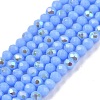 Electroplate Opaque Solid Color Glass Beads Strands EGLA-A044-P1mm-L17-1
