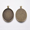 Alloy Pendant Cabochon Settings PALLOY-WH0065-04AB-1