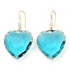 Glass Heart Dangle Earrings EJEW-Q800-19C-KCG-1