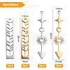 4Pcs 2 Style 201 Stainless Steel Pendants STAS-BC0003-21-2