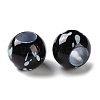 Spray Painted ABS Plastic European Beads KY-G033-01B-11-2
