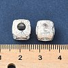 Brass Cubic Clear Zirconia European Beads KK-A254-13S-02-2