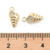 Brass Micro Pave Clear Cubic Zirconia Pendants KK-C054-03G-3