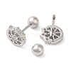 Flat Round Brass Micro Pave Clear Cubic Zirconia Cartilage Earrings EJEW-L289-02P-03-2