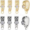 8pcs 2 Colors Brass Micro Pave Cubic Zirconia Donut Bails KK-HS0001-03-1