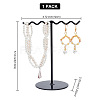 Iron Wave T-Bar Shaped Earring Display Stands EDIS-WH0021-43-2