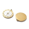 PVD Vacuum Plating 304 Stainless Steel Pave Shell Flat Round Roman Numerals Pendants STAS-R130-25G-2