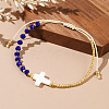 Vintage Bohemian Cross Shell & Glass Bead Braided Bracelets LJ7242-4-2