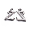 Gunmetal Plated Alloy Letter Pendants PALLOY-J718-01B-Z-1