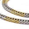 Two Tone Vacuum Plating 201 Stainless Steel Cuban Link Chain Necklace with 304 Stainless Steel Clasps for Men Women NJEW-M194-01E-GP-2
