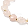 Heart Beads Stretch Bracelet for Girl Women BJEW-JB06938-01-5