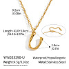 304 Stainless Steel Bamboo Initial Pendant Necklaces for Men Women WM4386-18-1