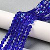 Transparent Electroplate Glass Beads Strands GLAA-F029-2mm-D06-4