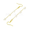 Natural Cultured Freshwater Pearl Beads & Brass Dangle Earrings for Women EJEW-TA00554-4