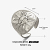 304 Stainless Steel Open Cuff Rings for Women WG2D3E7-02-1