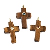 Natural Tiger Eye Pendants G-B180-01G-07-1