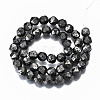 Electroplated Natural Lava Rock Bead Strands G-T131-39B-2