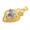 Rack Plating Brass Pendants ZIRC-L100-163G-03-2