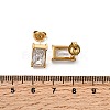 304 Stainless Steel Rhinestone Rectangle Stud Earrings EJEW-K268-51G-5