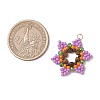 Glass Seed Beaded Pendants PALLOY-MZ01241-02-2