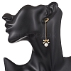 Bowknot with Heart 304 Stainless Steel Shell Pearl Dangle Stud Earrings EJEW-JE06825-2