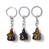 Natural Tiger Eye Keychains KEYC-P011-04P-08-1