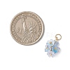 12Pcs Flower Transparent Acrylic Pendants PALLOY-JF03894-2