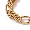 201 Stainless Steel Rings Knot Link Chain Bracelets for Men BJEW-R313-04G-5