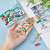 40Pcs 10 Colors Spray Printed Alloy Aglets for Shoelaces FIND-DC0005-09-3