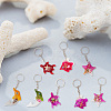 GOMAKERER 8Pcs 4 Styles Sequins Resin Ocean Aniaml Shell Pendant Keychain KEYC-GO0001-03-4