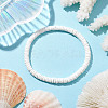 Disc Natural Shell Beaded Stretch Bracelets for Women BJEW-JB10312-01-2