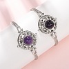 Rotating Sun Natural Amethyst Link Bracelets GG-CBA0251-11P-13-1