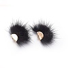 Faux Mink Fur Semi Circle Pendants WOVE-F021-02G-05-2