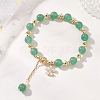 Natural Green Aventurine Round Beaded Bracelets for Women BJEW-JB13123-02-1