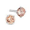 SHEGRACE Rhodium Plated 925 Sterling Silver Four Pronged Ear Studs JE420E-02-1