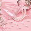 Frosted Natural Rose Quartz Round Beads Strands G-OC0003-57B-5