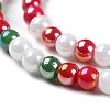 Christmas Theme Opaque Electroplate Glass Beads Strands GLAA-P056-4mm-A02-3