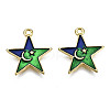 Alloy Enamel Pendants PALLOY-T075-71G-RS-1