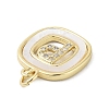 Rack Plating Brass Micro Pave Clear Cubic Zirconia Pendants KK-E102-33G-P-2