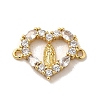 Brass Pave Clear Cubic Zirconia Connector Charms KK-M278-02A-G-1
