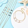 Brass Cable Chains & Rice Natural Cultured Freshwater Pearl Double Layers Bracelets for Women BJEW-JB14135-1