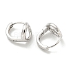 Oval Brass Hoop Earrings EJEW-L211-011C-P-2