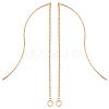 Beebeecraft 10Pcs Brass Chain Stud Earring Findings KK-BBC0004-08-1
