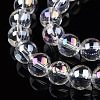 Electroplate Transparent Glass Beads Strands GLAA-T032-T10mm-AB13-4