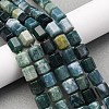 Natural Moss Agate Beads Strands G-R015-A01-1