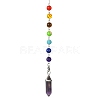 Mixed Gemstone Pointed Dowsing Pendulums PALLOY-JF02254-2
